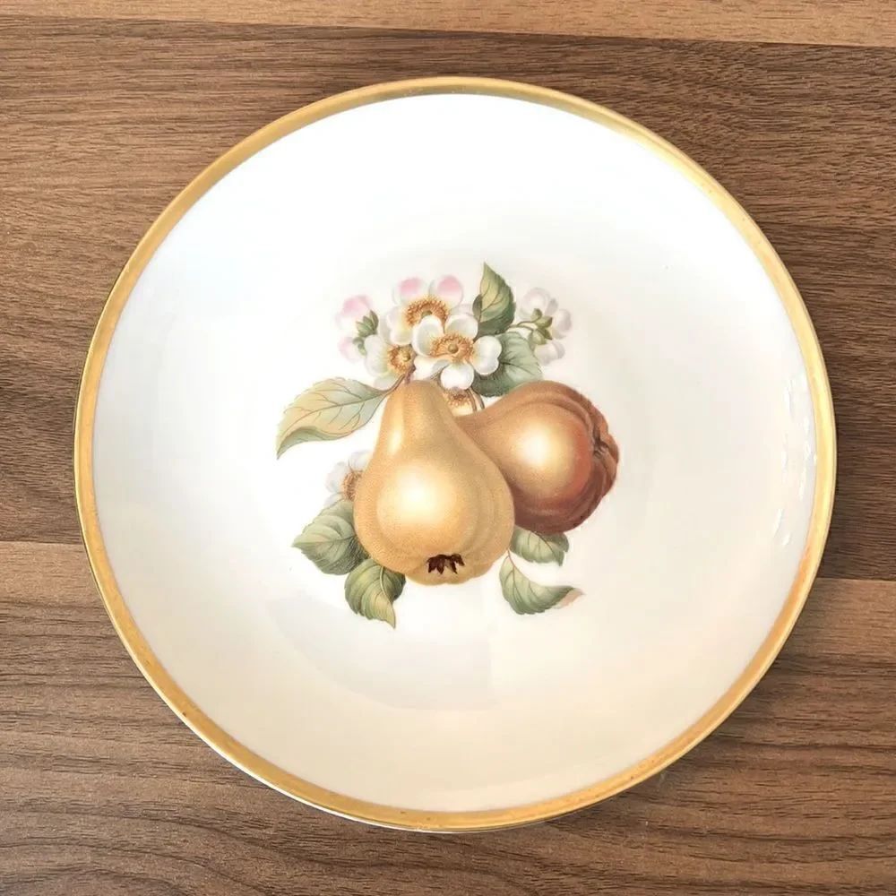 Vintage Hutschenreuther Gelb China Plate with Pear Design